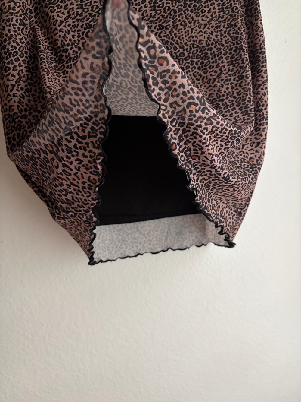 Leopard Print Mini Skirt - Brown/Black - Picture 5 of 5